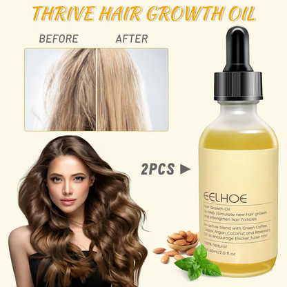 Veganic Natural Hair Growth Oil, Suitable for Dry Damaged Hair and Thinning Hair