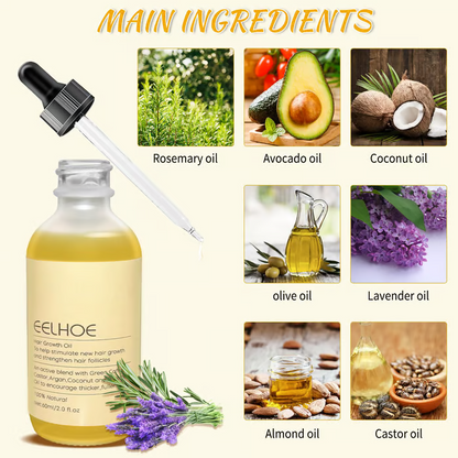 Veganic Natural Hair Growth Oil, Suitable for Dry Damaged Hair and Thinning Hair