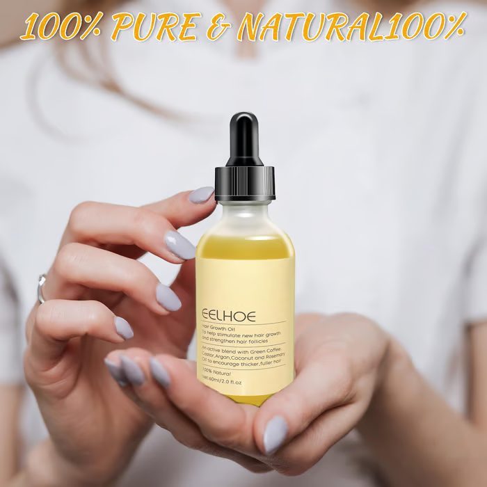 Veganic Natural Hair Growth Oil, Suitable for Dry Damaged Hair and Thinning Hair