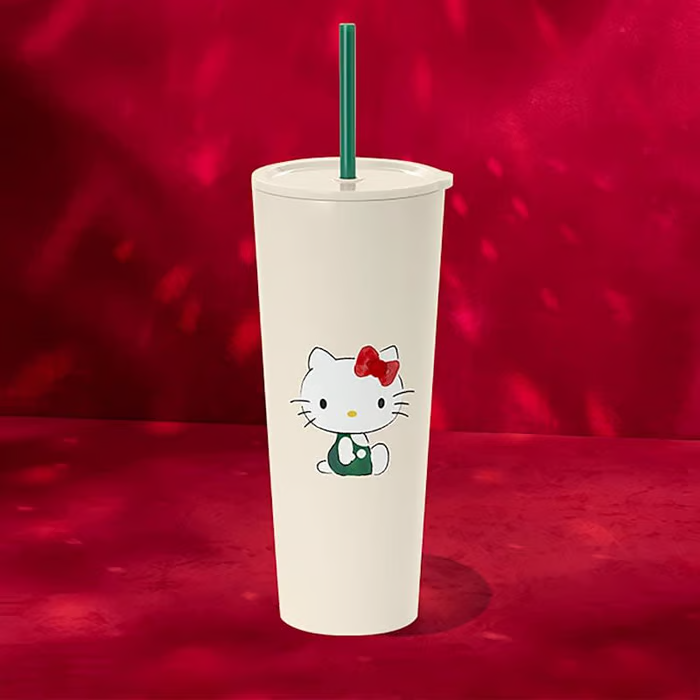 Starbucks × Hello Kitty Collaboration – Bearista Glass Cup & Water Bottle Set 🐻💖