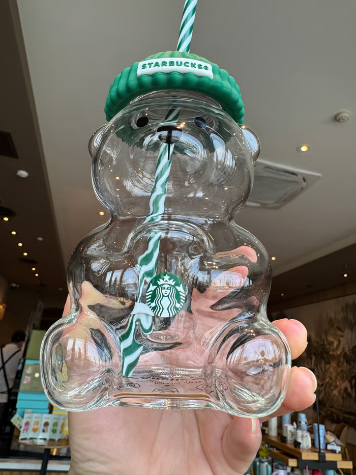 Starbucks × Hello Kitty Collaboration – Bearista Glass Cup & Water Bottle Set 🐻💖