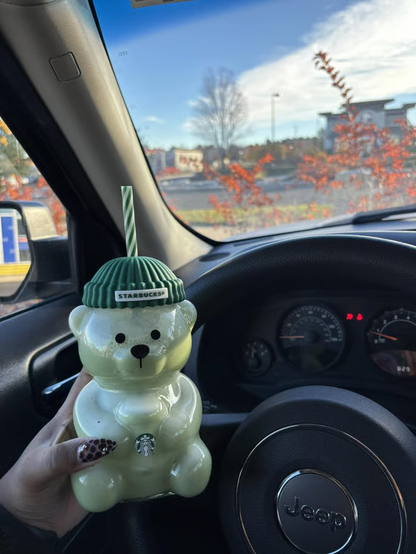 Starbucks × Hello Kitty Collaboration – Bearista Glass Cup & Water Bottle Set 🐻💖