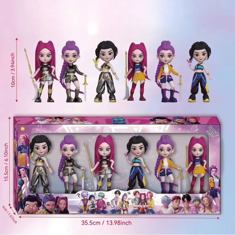 K-POP Hunter Girl Figure Set - 6PCs Anime Collectible Statues