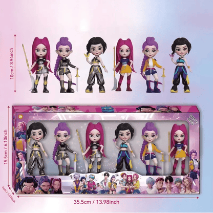 K-POP Hunter Girl Figure Set - 6PCs Anime Collectible Statues