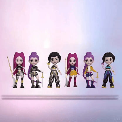 K-POP Hunter Girl Figure Set - 6PCs Anime Collectible Statues